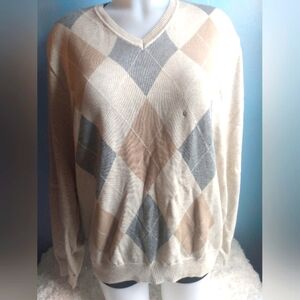 NWT Izod mens size large gingham neck sweater